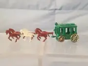 Vintage Japan OLD TIMER 6 Horse STAGE COACH Hand Painted Metal in Box