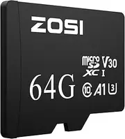 ZOSI 64GB Micro SD SDXC Memory Card - Full HD, A1, UHS-I, U3, Class10, V30, High Read Speed up to 100 MB/s, Micro SD Card, Expanded Storage for Camera, Tablets and Smartphone