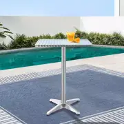 Gardeon Outdoor Bar Table Furniture Adjustable Aluminium Pub Square Cafe Table