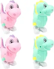 QUMIIRITY 4Pcs Dinosaur Clockwork Plaything Cartoon Wind Up for Engaging Design No Battery Required for Learning and Playtime Activities