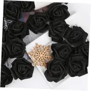 Artificial Rose Flower Heads, 100pcs Roses Artificial Flower Foam Rose Black
