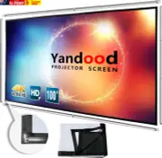 Portable Projector Screen 100 Inch with Combined Pole Frame Black Backing Silver
