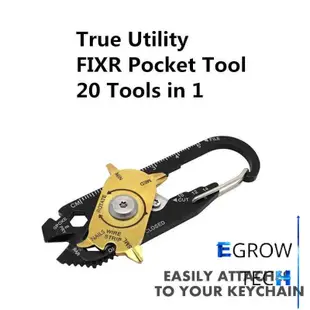 Egrow Utility Fixr Pocket MultiTool 20 合 1 EDC 生存鑰匙扣工具