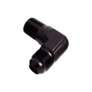 Aeroflow 90 Degree NPT To Male Flare Adapter Fitting 1/2" To -8 AN Black