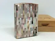 Rare! ZIPPO Full Striped Mother of Pearl GILBERT VANEL Shell Case Lighter w Box