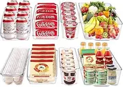 8 Pack Fridge Organizer, Clear Refrigerator Organizer Bins, BPA-Free Food Storage Containers, Pantry Organiser for Kitchen and Home, Under Sink Organiser, Drawer Organiser