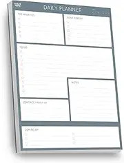 Daily Planner Desk Pad Tear Off by Clear Mind Concepts – 100 Sheets 120gsm Paper Undated for Home, Work, Office, Study, Productivity, Planning and Organising (A4)