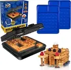 Waffle Wow Building Brick Electric Waffle Maker- BLACK with 2 Construction