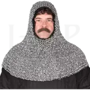 New Medieval Round Riveted Chainmail Coif With Washer Chain Mail Hood Armor