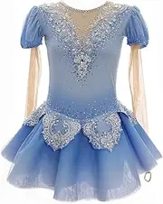 [Zagitova] Figure Skating Dress for Competition, Women Gradient Ice Skating Costumes for Girls Ballet Skirts