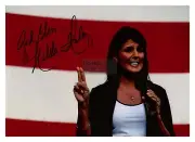 NIKKI HALEY VICE PRESIDENTIAL CANDIDATE 2024 AUTOGRAPHED SIGNED 4X6 PHOTO