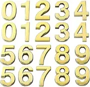 Kepfire 20 Pieces 0-9 Self-Adhesive Mailbox Numbers Apartment Door Number Stickers House Street Address Garage Digits Sign - Gold