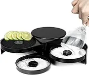 1 Pack 3 Tier Bar Glass Rimmer for Cocktail and Margarita Salt Rimmer Set with Sponge,Bar Accessories for The Home bar Set Plastic Bartender Tool for Margarita Salt,Black