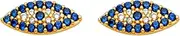 [JewelryWeb] 14k Yellow Gold Evil Eye CZ Simulated Diamond Earrings With Push Back 13x6mm Stud Earring for Women