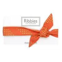在飛比找蝦皮商城優惠-英國Ribbies 成人蝴蝶結髮帶-珊瑚紅金點點