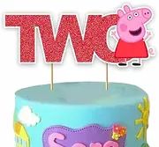 Pepa Pig Two Cake Toppers – Fun & Colorful Party Decorations for Kids | Perfect for Pepa Pig-Themed Birthdays & Celebrations