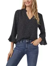 CeCe Elbow Ruffle Sleeve V-Neck Top