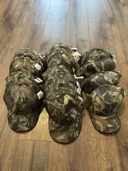SET OF 25! Mossy Oak Break Up Signatures Camo Snap Back Baseball Hat’s! Vintage