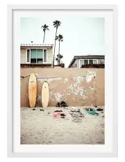 [Profile Australia] Australian Made Surfboard Wall Art Print A1 Frame in White