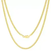 10K Yellow Gold Solid 2.7mm Mens Miami Cuban Link Chain Necklace Lobster 24"