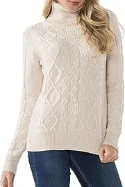 [PrettyGuide] Women's Turtleneck Sweater Long Sleeve Cable Knit Sweater Pullover Tops
