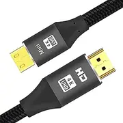 tunghey Mini HDMI to HDMI Cable, Braided High Speed 4K 60Hz HDMI 2.0 Cord, Compatible with Camera, Camcorder, Tablet and Graphics/Video Card, Laptop, Ra-spberry Pi Zero W (1M)