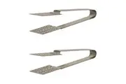 2x Avanti Stainless Steel Wide Tea Bag Tongs Kitchen Cooking/Frying Clip SLVR