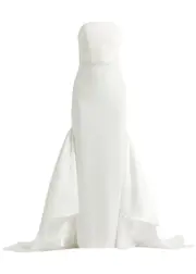 Solace London Jodie Strapless Crepe Gown - Cream - 14 (UK14 / L) 14 (UK14 / L)