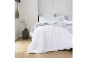 Bambury Linen Quilt Cover Set Ivory Soft Touch Woven Home Bedding
