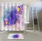 A Purple Blob Waterproof Bathroom Polyester Shower Curtain Liner Water Resistant