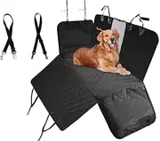 VAKA Pet Car Seat Cover, Waterproof and Anti-Slip Pet Seat Cover with Mesh Visual Window and Storage Pockets, Dog Back Seat Hammock for Cars, Trucks and SUV - 144 x 135 cm