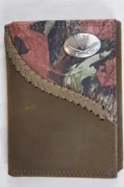 ZEP-PRO Virginia Cavaliers Fence Row Camo Leather Trifold Wallet Tin Box