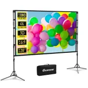 Projector Screen and StandGAINVANE 120 inch Portable Projector Screen Indoor ...