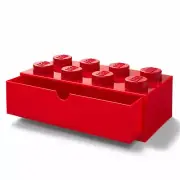 LEGO BRICK STORAGE DESK DRAWER 8 KNOBS GIANT BUILDING BLOCK - RED