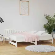 Single Size Pull-Out Trundle Daybed Sofa Day Bed Frame Wood Base Platform White