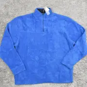 NEW GAP Men's Size 2XL Pullover Sweater Quarter Zip Polyester Blue Solid