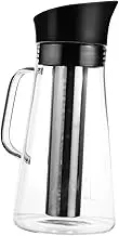 iplusmile 1Pc Large Capacity Glass Coffee Kettle Portable Teapot for Cold Brew Tea Multi Functional Borosilicate Glass Coffee Maker Material Easy to Clean