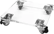 Clear Rolling Plant Stand with Wheels, Heavy Duty Acrylic Planter Caddy On Lockable Casters, Transparent Flower Pot Roller Base for Indoor Outdoor (Color : Square, Size : 10")