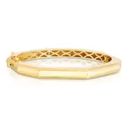 14k Yellow Gold Octagon Geometric Hinged Bangle Bracelet 7" 11 grams 6 mm