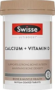 Swisse Ultiboost Calcium + Vitamin D - Supports Absorption of Dietary Calcium - 90 Tablets