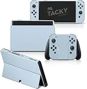 Tacky Design Clouds Skin Compatible with Nintendo Switch OLED Skin - Vinyl 3M Nintendo Switch OLED Stickers Set - Cute Purple Moon Switch OLED Skin for Console, Dock, Joy Con Wrap - Decal Full Wrap