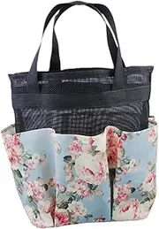 [FOMIYES] Portable Mesh Bath Basket Toiletry Bag Foldable Shower Tote Bath Organizer Travel Accessory
