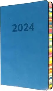 Collins Edge Rainbow 2024 Diary - Week to a View, Size A5, Blue
