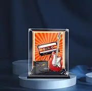 Acrylic Display case with Screw for Lego Fender Stratocaster 21329 (Lego Set is not Included) (with Theme Background) AU Stock