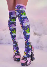 [Dolls Kill x Care Bears] Cloud Covers Knee High Socks