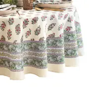 Elrene Home Fashions Nomad Harvest Block Print Oval Tablecloth