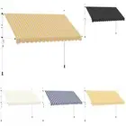 Retractable Awning Canopy Privacy Screen Sun Shelter Fabric and Steel vidaXL