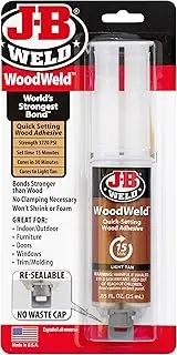J-B Weld 50151 WoodWeld Epoxy Syringe - Light Tan -.85 fl. oz.