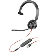 HP Poly 76J12AA Blackwire BW3315 Headset Mono USB Type C, USB Type A, Mini-phone