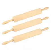 3x Urban Kitchen Wooden Rolling Pin Deluxe 43cm High Quality & Durable Design